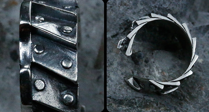 Men's fashion mecha sterling silver ring