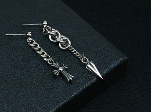 Men's vintage sterling silver dangle earrings