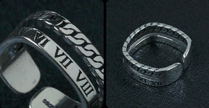 Men's unique layers sterling silver ring