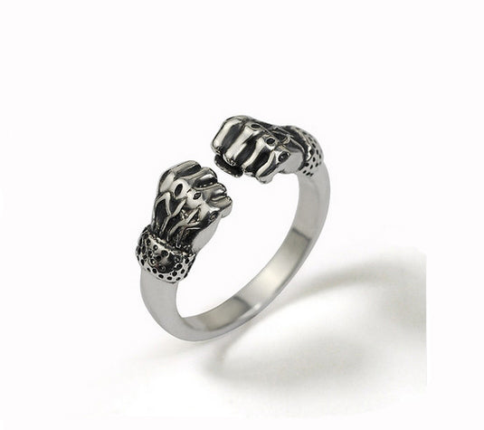 Men's fashion fists sterling silver ring