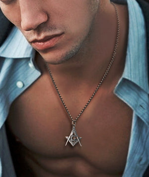 Men's fashion sterling silver badge pendant necklace