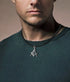 Men's fashion sterling silver badge pendant necklace