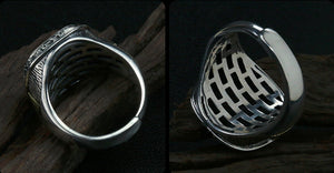 Men's vintage omniscience eye sterling silver ring
