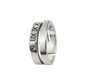 Men's fashion roma star sterling silver ring