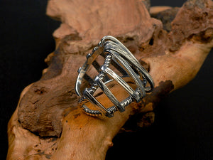 Men's fashion weave sterling silver ring
