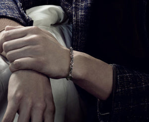 Men's fashion vajra sterling silver bracelet