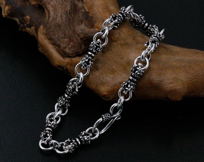 Men's fashion vajra sterling silver bracelet