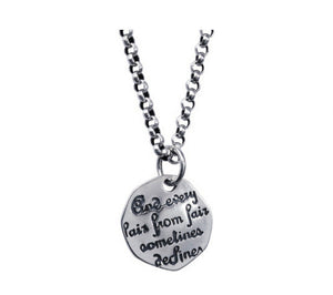 Men's fashion sterling silver love poem inscription pendant necklace