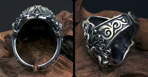 Men's personality lion sterling silver ring