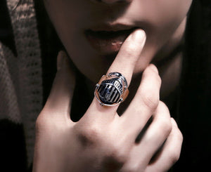 Men's fashion reaper legion sterling silver ring