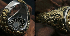 Men's vintage turning lotus sterling silver ring
