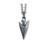 Men's vintage sterling silver small arrow pendant necklace