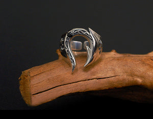 Men's fashion dragon blade sterling silver ring