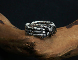 Men's fashion knot mochi sterling silver ring