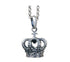 Men's vintage sterling silver crown pendant & necklace