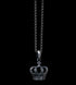 Men's vintage sterling silver crown pendant & necklace