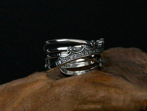 Men's fashion crown sterling silver ring