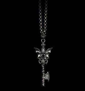 Men's fashion sterling silver angel devil pendant necklace