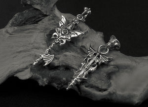 Men's fashion sterling silver angel devil pendant necklace