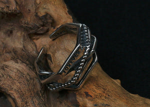 Men's woven mochi sterling silver ring