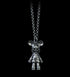 Men's hip hop sterling silver mickey skull pendant & necklace