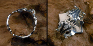 Men's vinatge skeleton sterling silver ring