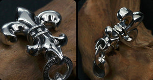 Men's sterling silver iris pendant & necklace