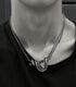 Men's fashion sterling silver snake pendant necklace