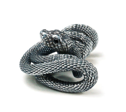 Men's fashion sterling silver snake pendant necklace