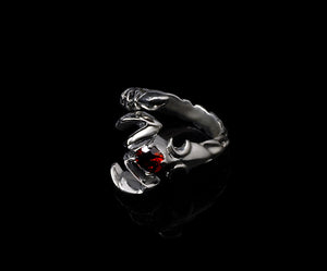 Men's unique scorpion sterling silver ring