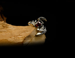 Men's unique scorpion sterling silver ring