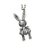 Men's sterling silver evil rabbit pendant & necklace