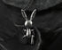 Men's sterling silver evil rabbit pendant & necklace