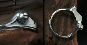 Men's unique frog sterling silver ring
