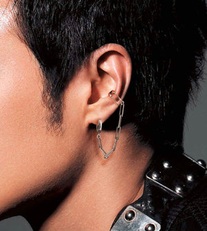 Men's fashion ear stud ear cuff