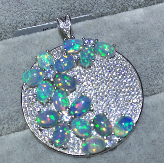 Opal sterling silver pendant