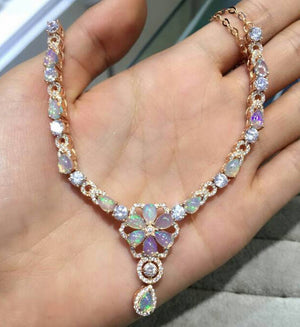 New arrival opal sterling silver necklace - MOWTE
