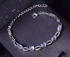Classic blue moonstone silver bracelet - MOWTE