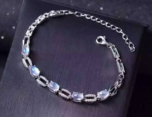 Classic blue moonstone silver bracelet - MOWTE