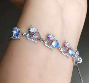 Fashion blue moonstone silver sets - MOWTE