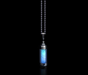Fashion luminous crystal stone titanium steel&leather necklace - MOWTE