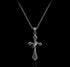 Men's vintage sterling silver cross pendant & necklace - MOWTE