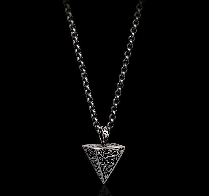 Men's fashion sterling silver pendant & necklace - MOWTE