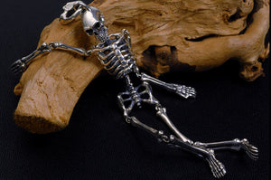 Men's personality sterling silver skeleton pendant & necklace - MOWTE