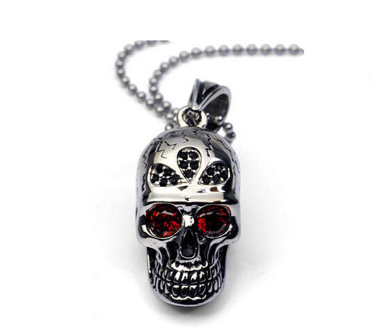 Men's fashion titanium steel skull never fade necklace