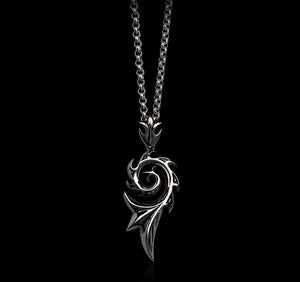 Men's fashion sterling silver dragonwings pendant & necklace - MOWTE