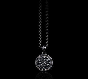 Men's magic sterling silver hexagram pendant & necklace - MOWTE