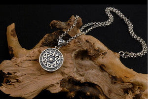 Men's magic sterling silver hexagram pendant & necklace - MOWTE