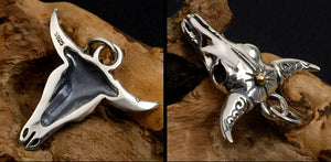 Men's fashion sterling silver ox-head pendant & necklace - MOWTE
