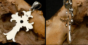 Men's vintage sterling silver cross pendant & necklace - MOWTE